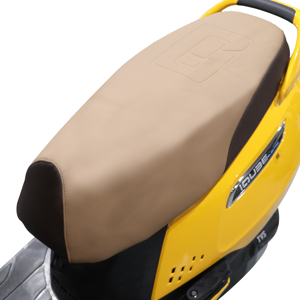 TVS iQube Seat Cover Beige/Brown - Durable Seat Protection